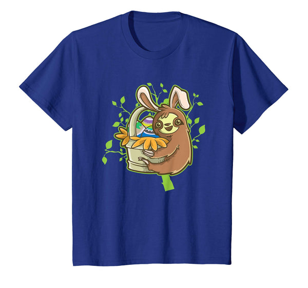 Kids Kids Sloth Easter Bunny Ears T Shirt | Gift Idea Boy &amp; Girl