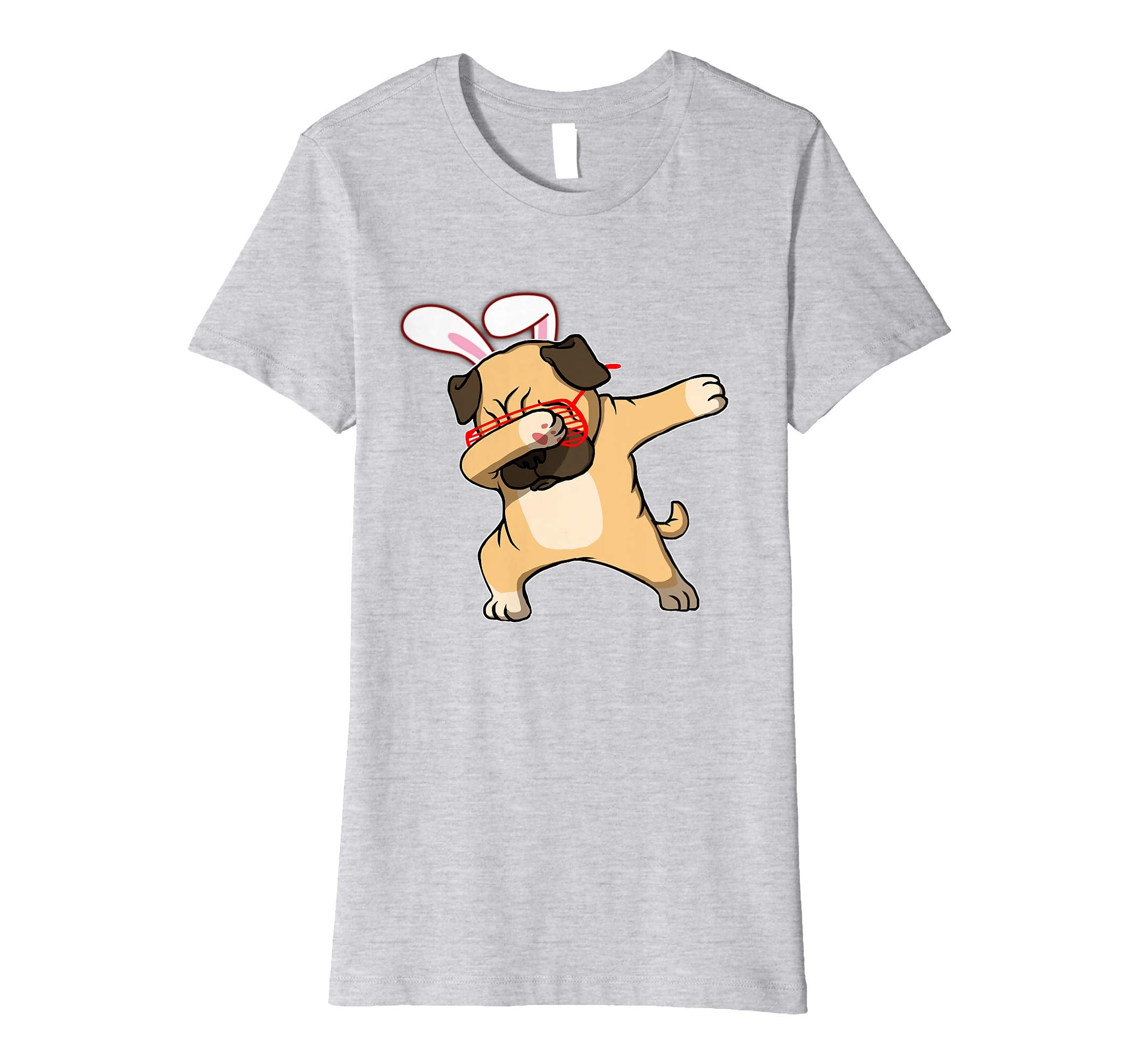 Easter Bunny Dabbing Pug Dog Tshirt Rabbit Ears Animal Gift