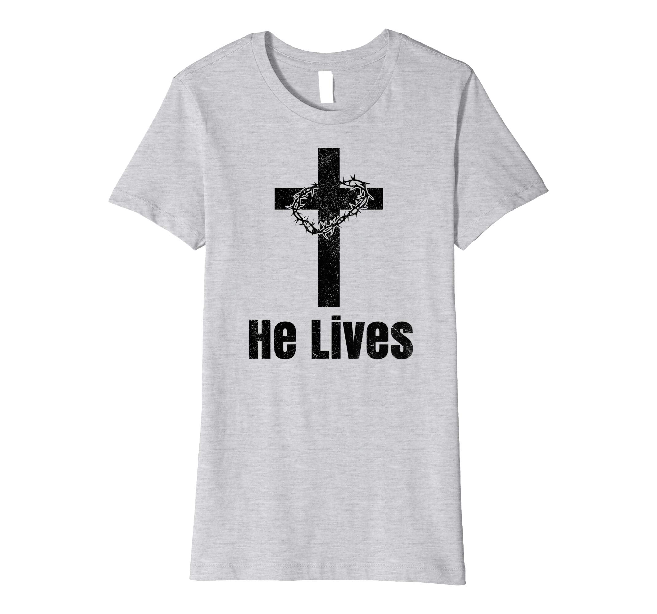He Lives Easter Religious Christian Jesus Cross T Shirt