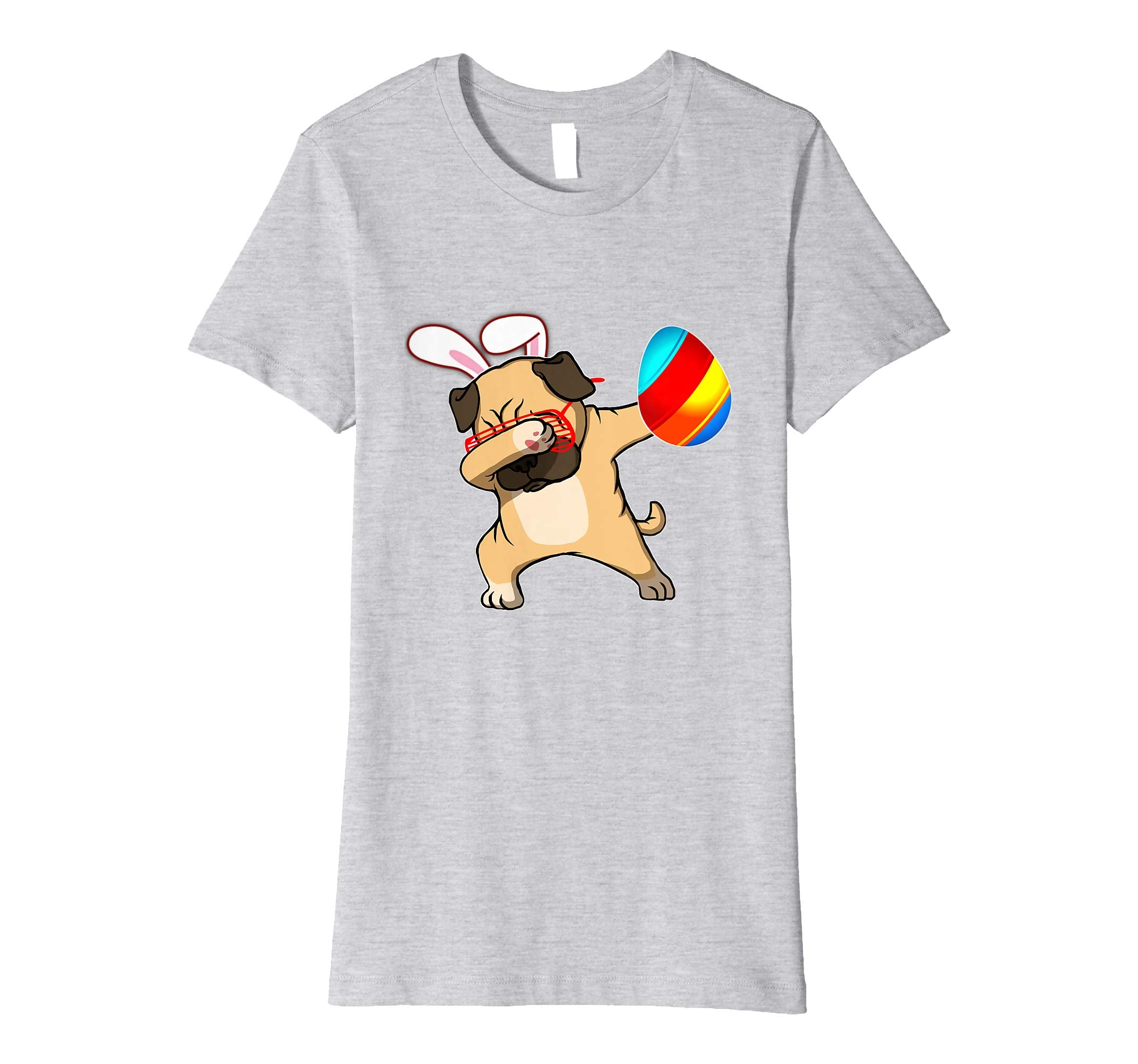 Easter Bunny Dabbing Pug Dog Tshirt Egg Ears Animal Gift