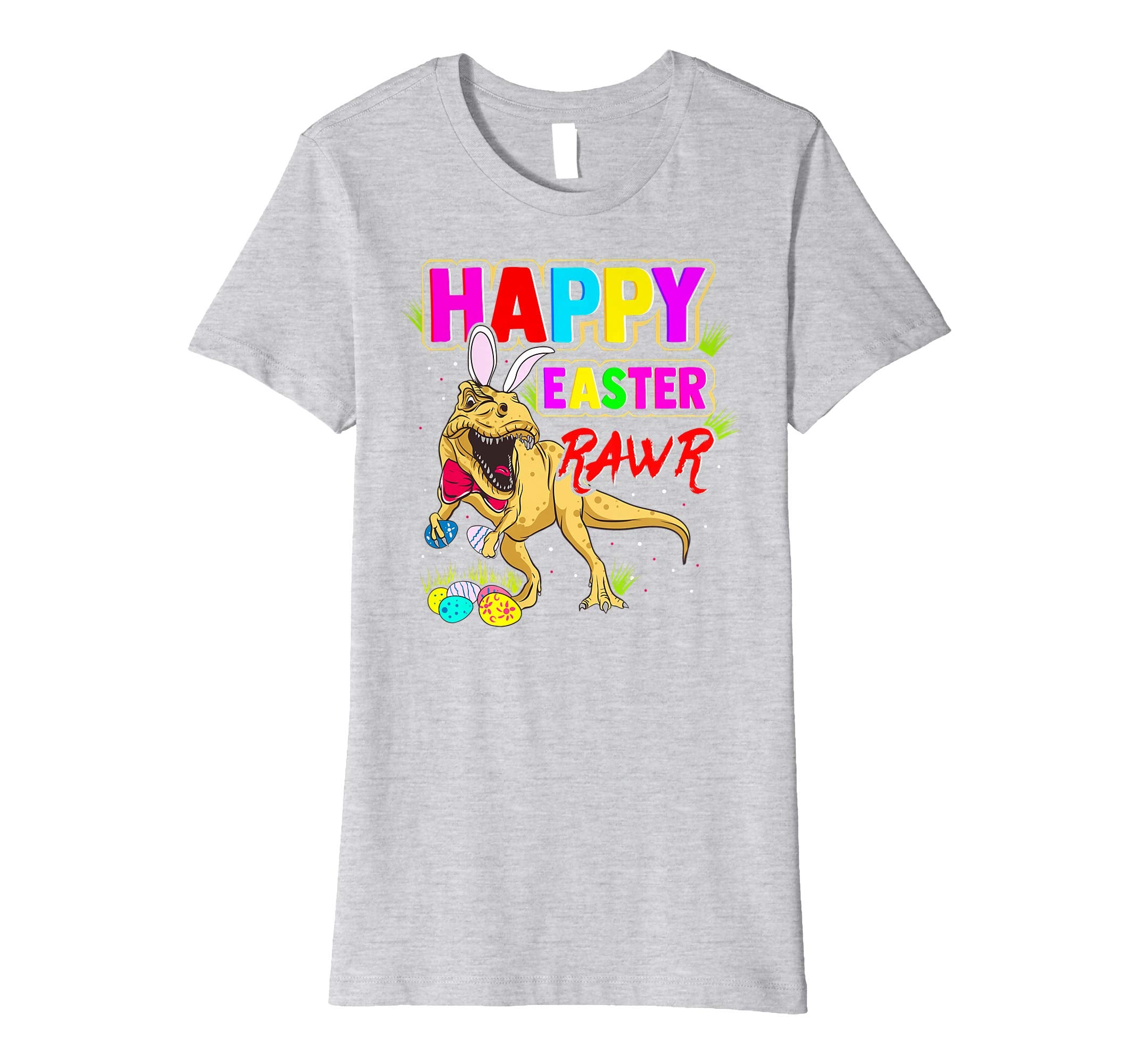 T-Rex Dinosaur Easter Bunny Shirt Kids School Eggs Rawr