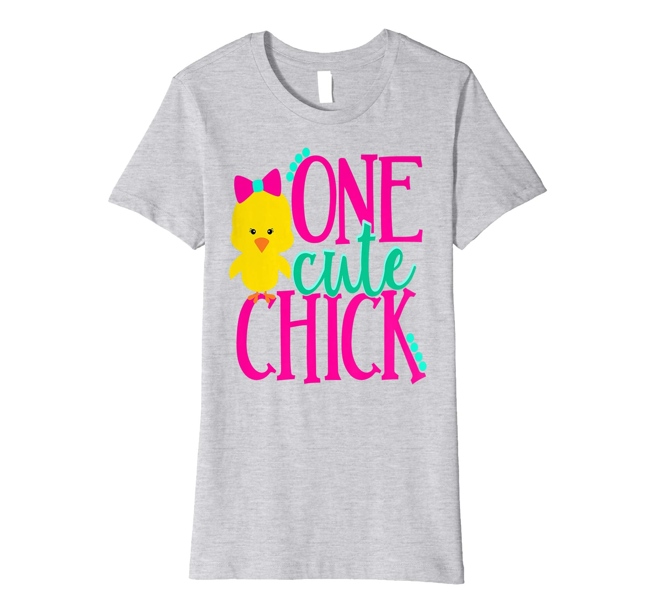 Girls Easter Shirt Kids One Cute Chick Spring Pink School
