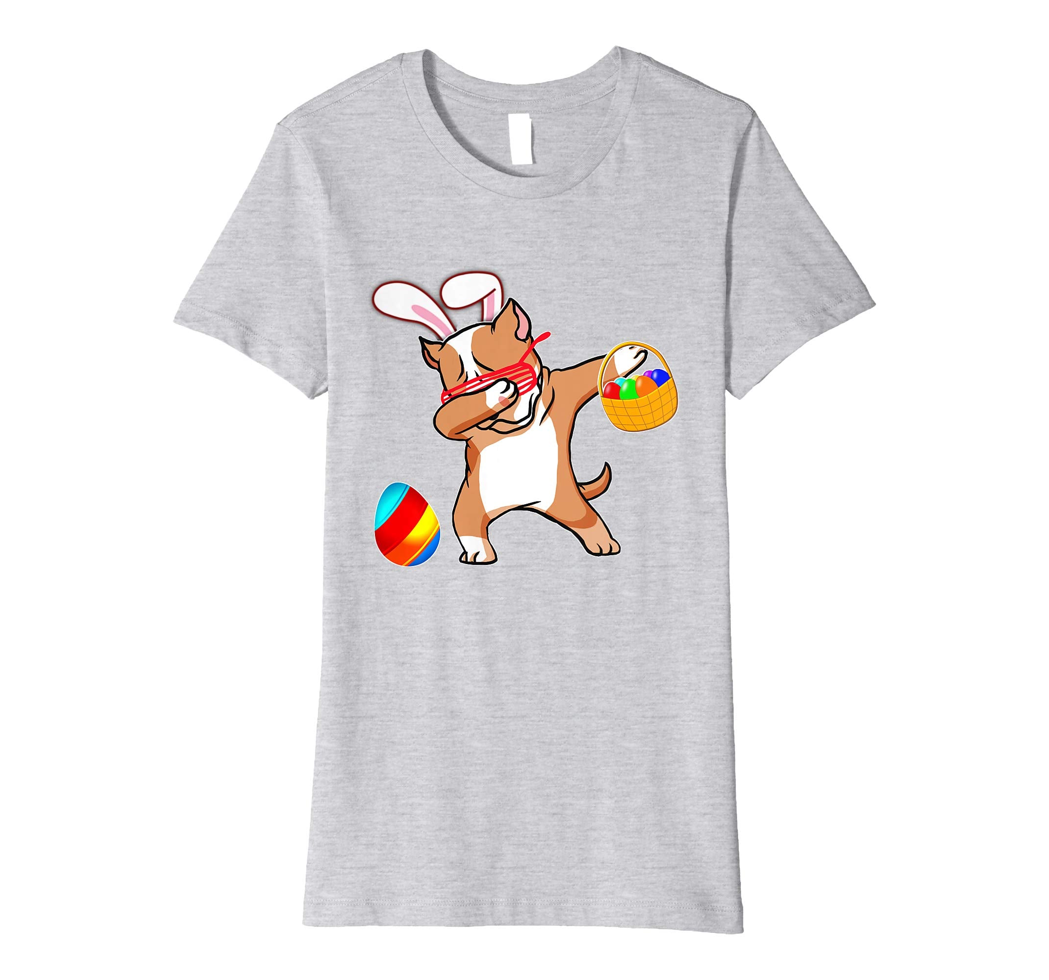 Easter Bunny Dabbing Pitbull Dog Tshirt Easter Egg Basket
