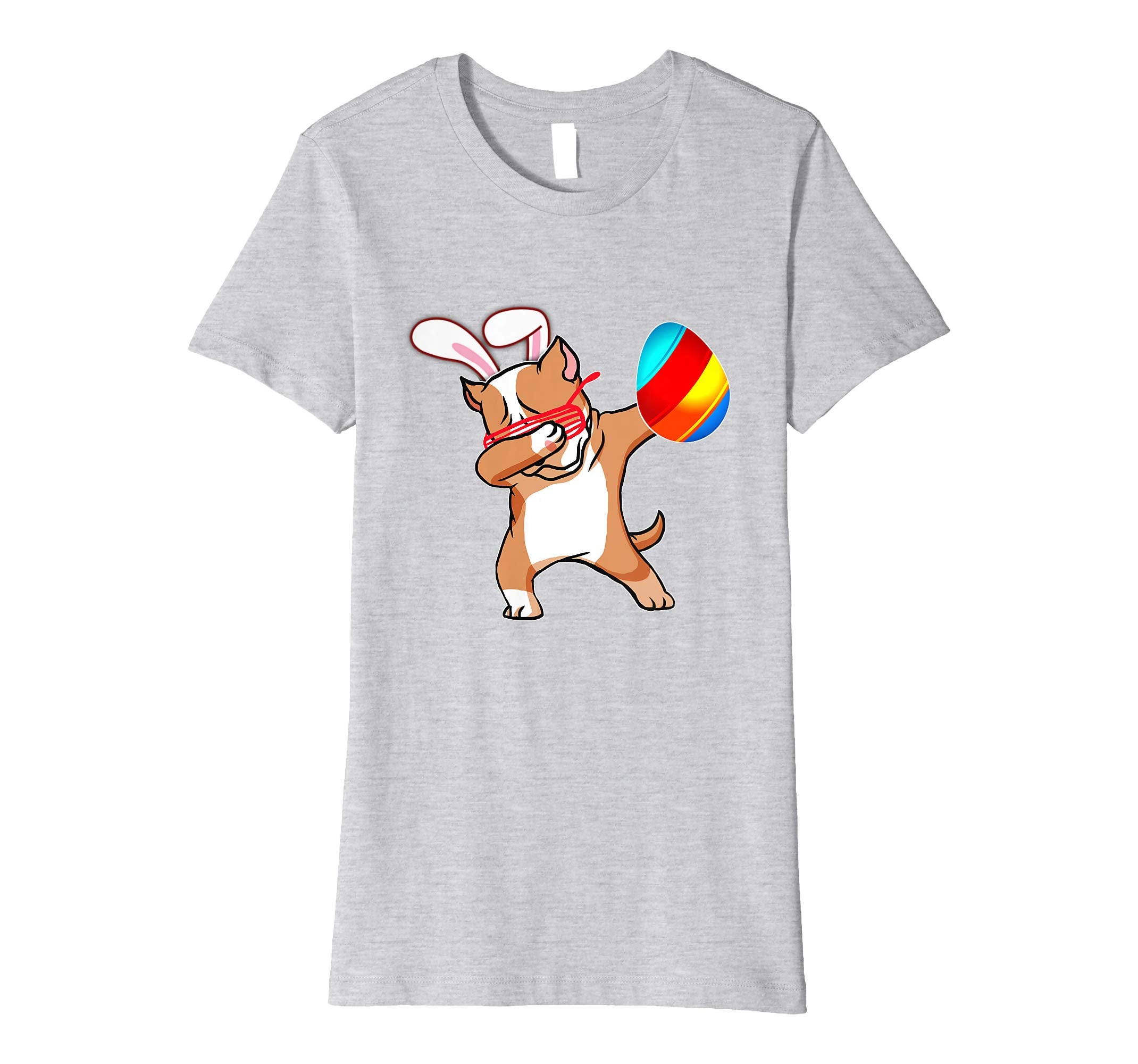 Easter Bunny Dabbing Pitbull Dog Tshirt Egg Ears Animal Gift