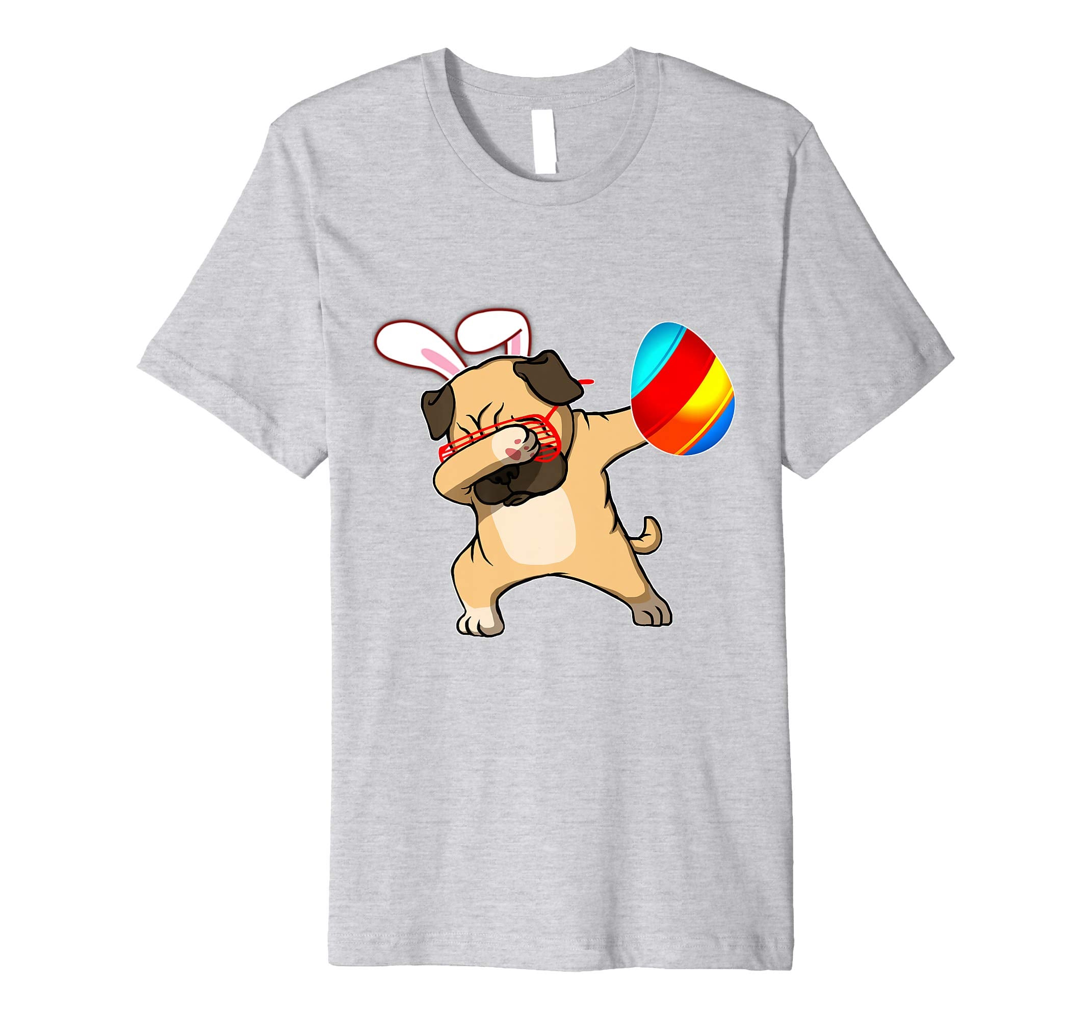 Easter Bunny Dabbing Pug Dog Tshirt Egg Ears Animal Gift