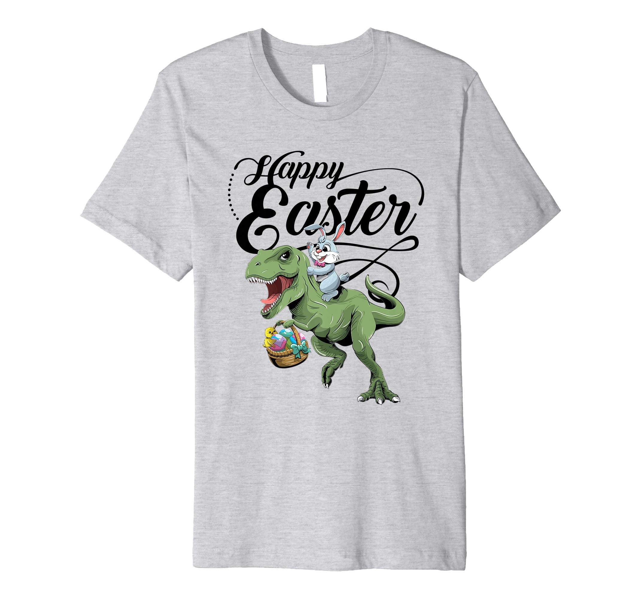 Easter T Shirt for Kids with Cool Bunny and T-rex Egg Hunt