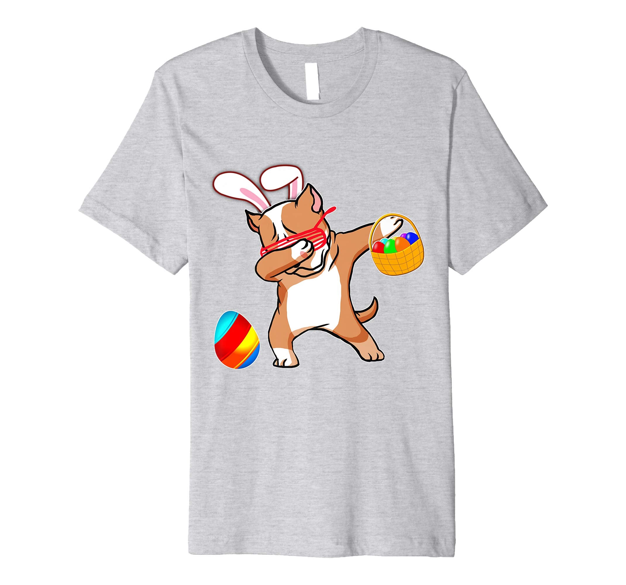 Easter Bunny Dabbing Pitbull Dog Tshirt Easter Egg Basket