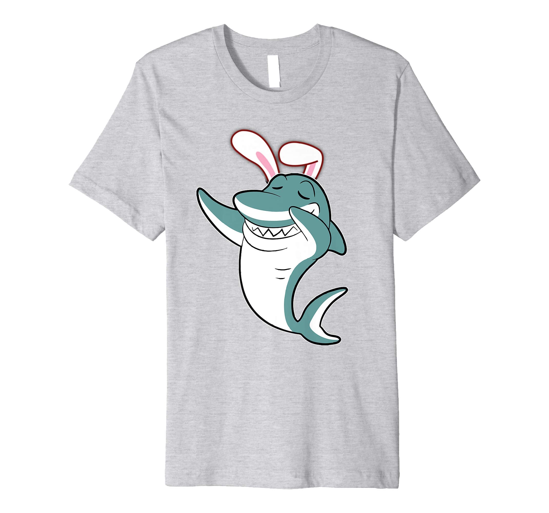 Easter Bunny Dabbing Shark Tshirt Rabbit Ears Animal Gift