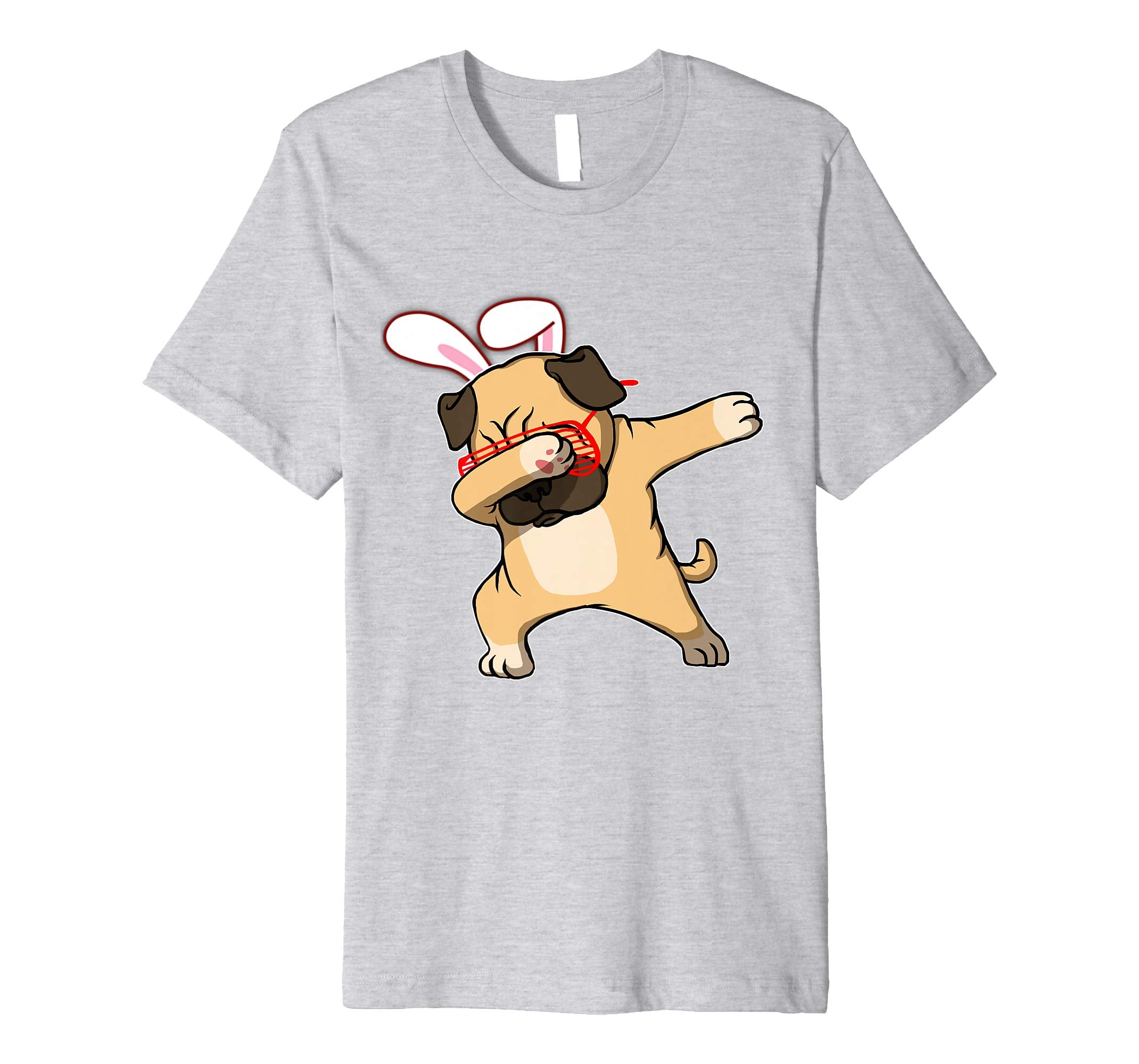 Easter Bunny Dabbing Pug Dog Tshirt Rabbit Ears Animal Gift