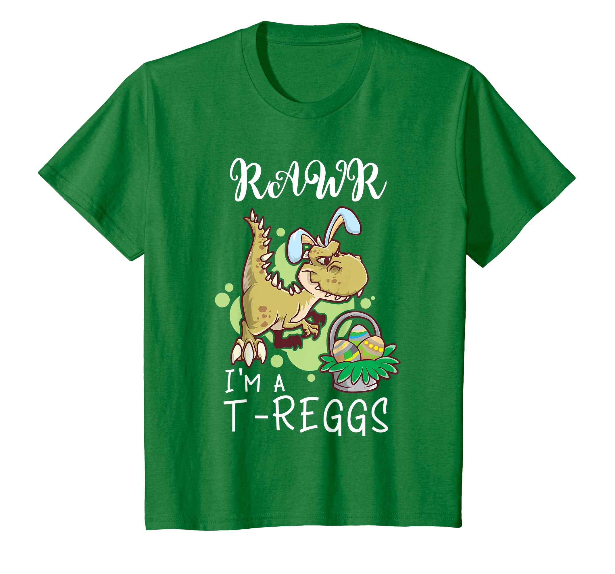 Kids T Rex Easter Egg Hunter T-Reggs Dino T-Shirt Gift Girl & Boy
