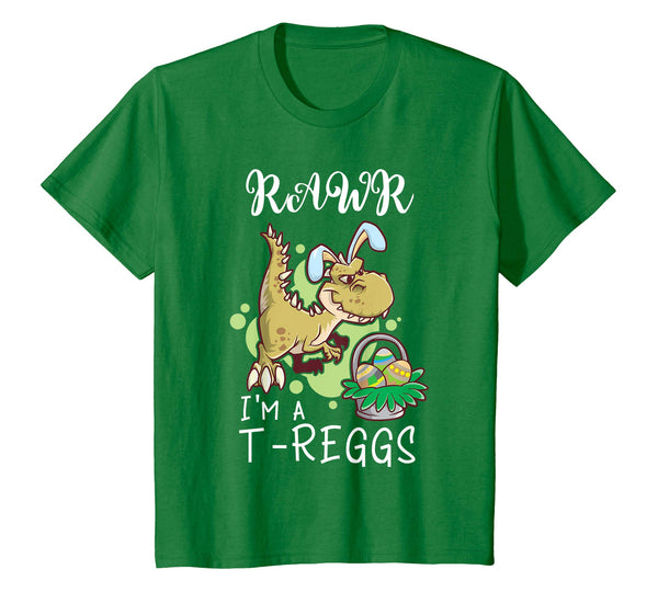 Kids T Rex Easter Egg Hunter T-Reggs Dino T-Shirt Gift Girl &amp; Boy