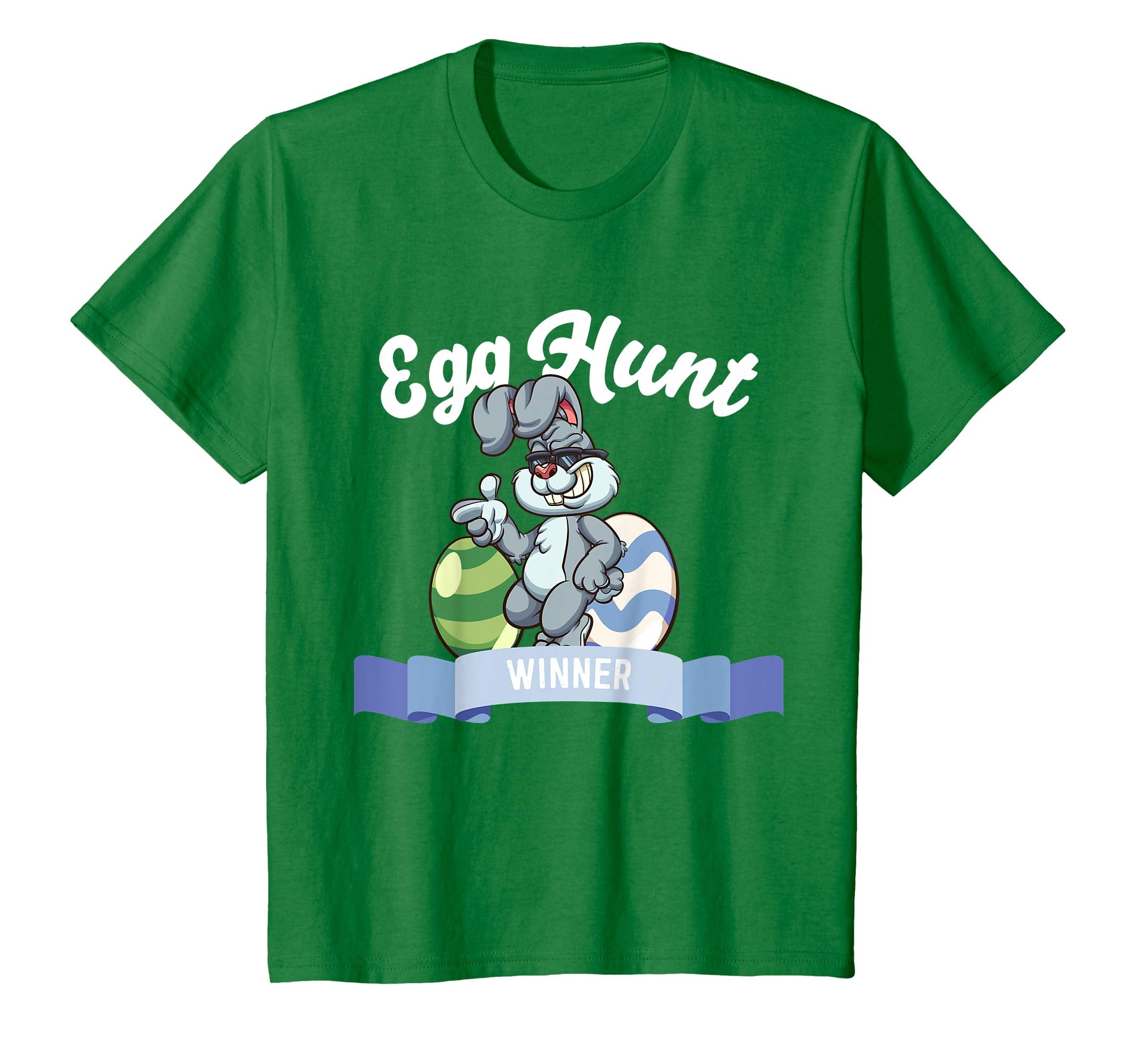 Kids Egg Hunt Winner Cool Cartoon Easter Bunny T-Shirt