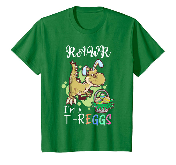 Kids T Rex Easter Egg Hunter T-Reggs Dino T-Shirt Gift Girl &amp; Boy