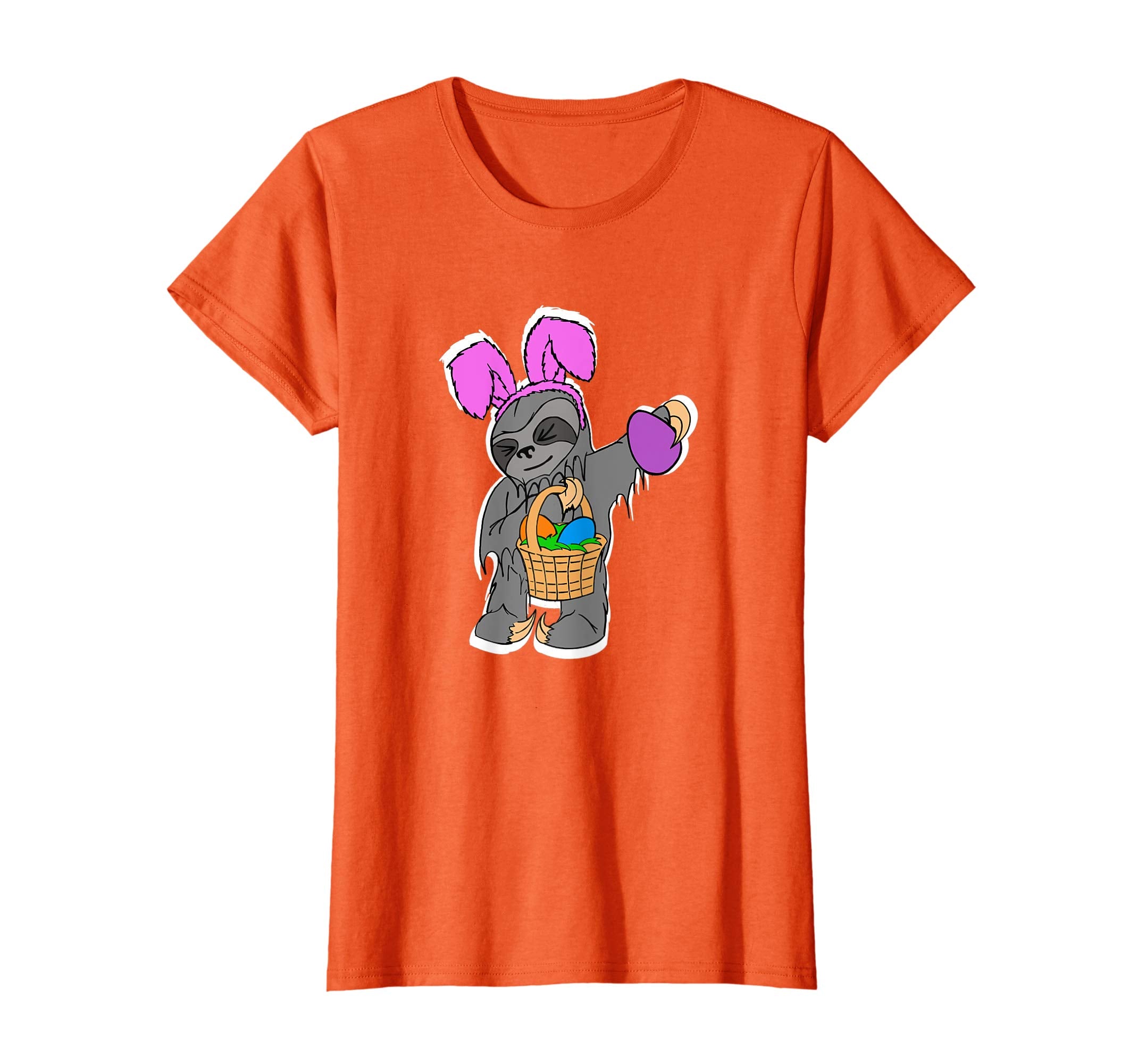 Womens Funny Sloth Bunny Shirt Cute Easter Basket Gift Idea