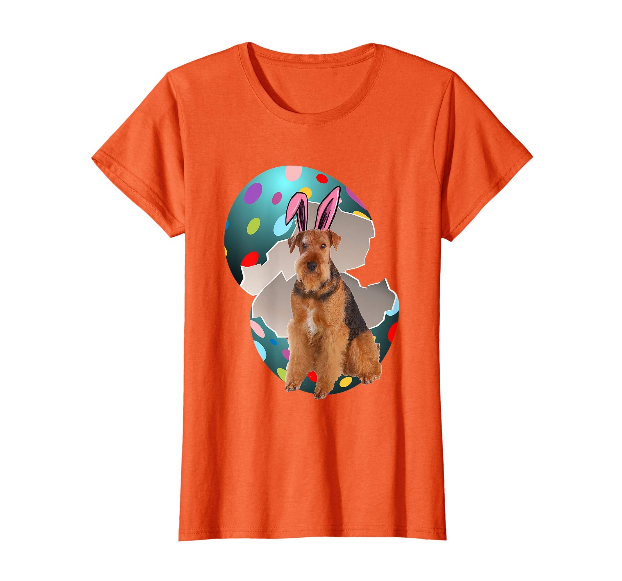 Airedale Terrier Dad Mom Easter Day Gift T shirt