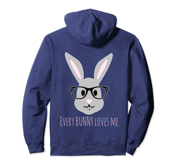 Happy Easter Shirt Bunny Head with Glasses Hoody Hoodie