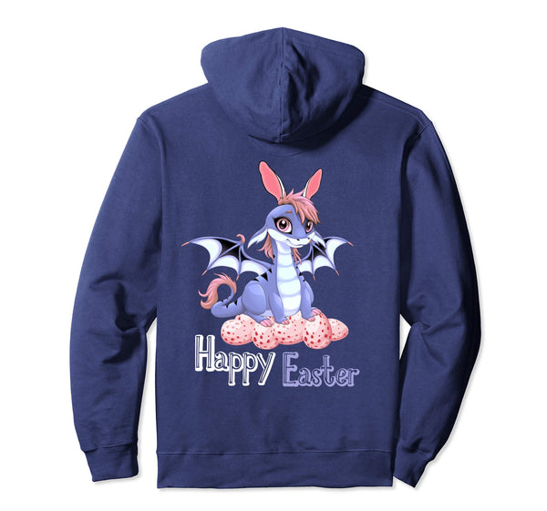 Cute Anime Dragon Bunny Easter Hoodie For Women Men -BACK-