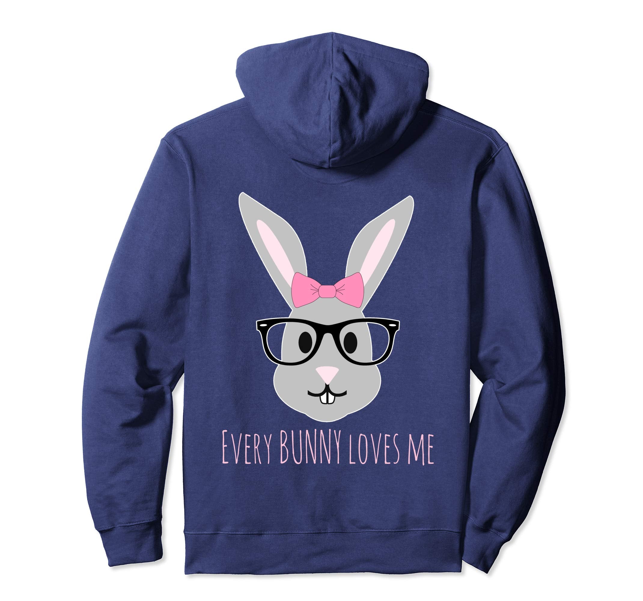 Happy Easter Shirt Girl Bunny with Glasses Hoody Hoodie