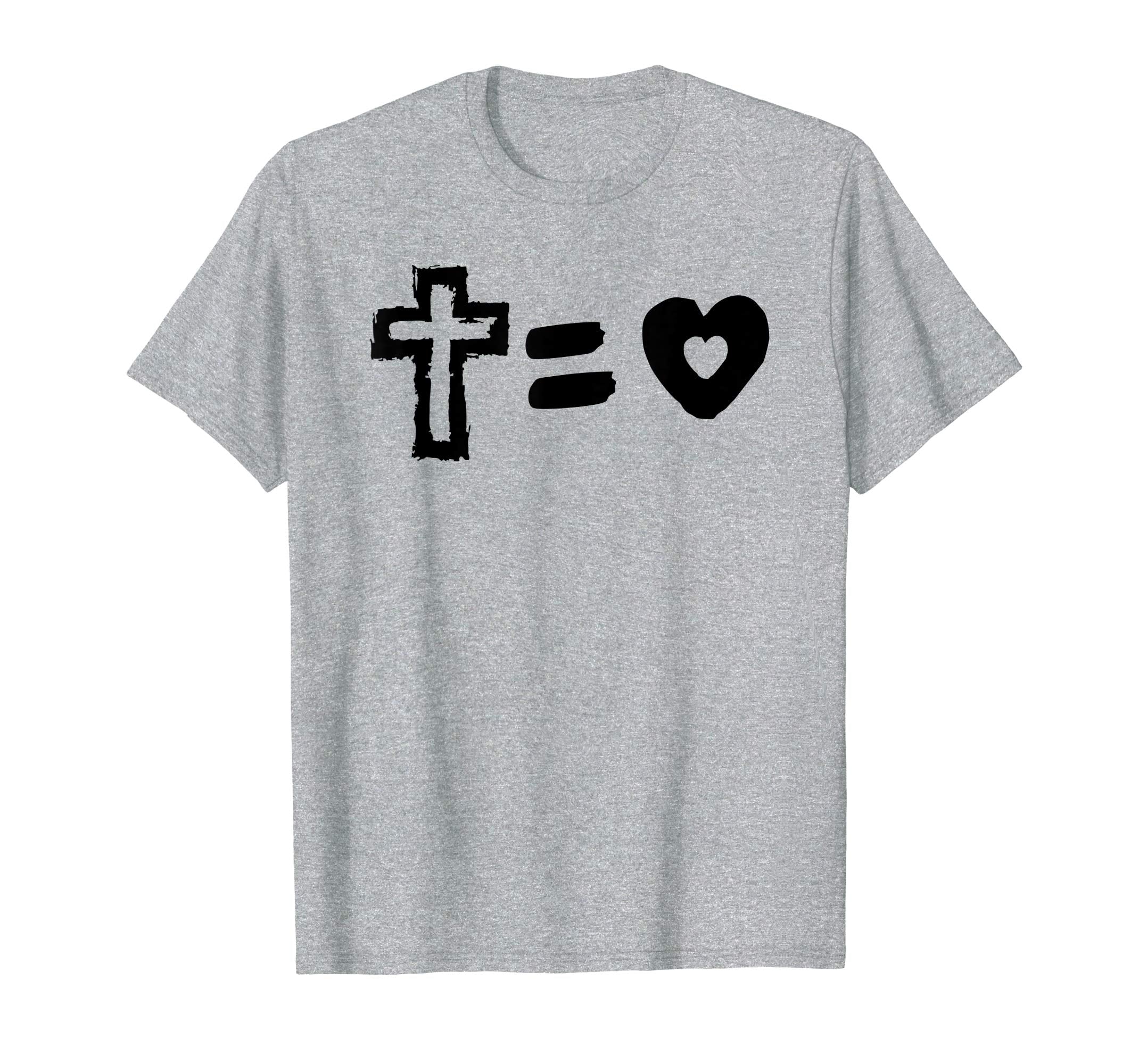 Cross Equals Love Heart Funny Jesus Christian Easter T Shirt