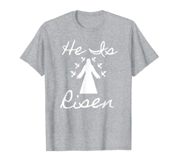 Christian Easter He Is Risen Tshirt Peace Birds and Jesus