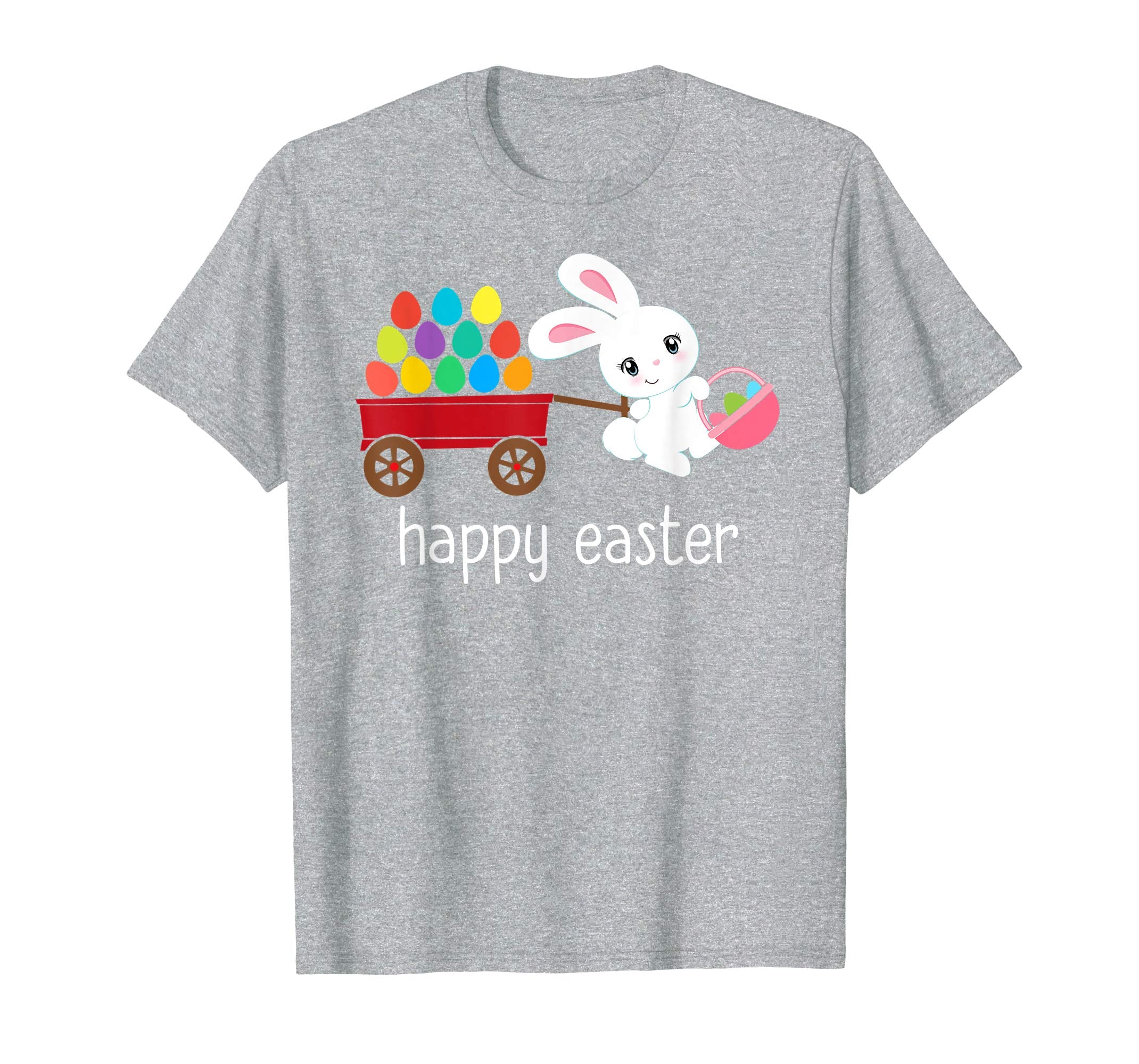 HAPPY EASTER Bunny Egg Hunt Basket Shirt Girls Kids Toddlers