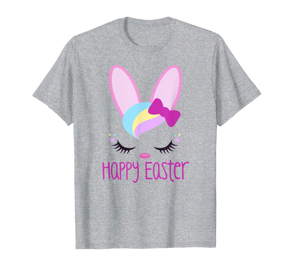 HAPPY EASTER Bunny Face Shirt Girls Kid Toddler Love Bunnies