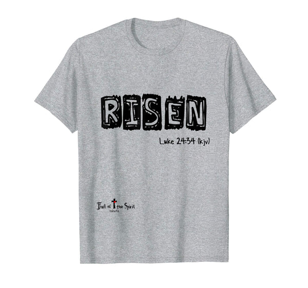 Risen Luke 24:34 Christian tshirt #Easter #hope bl