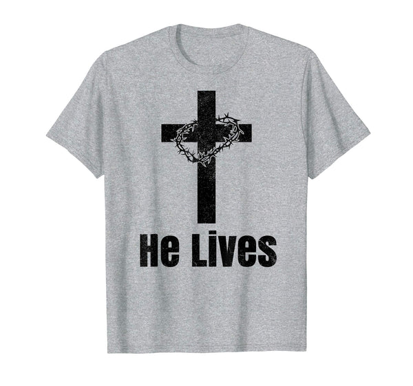He Lives Easter Religious Christian Jesus Cross T Shirt
