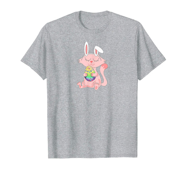 Cute Fun Easter Bunny Cat t-shirt 2019 unisex kids easteregg