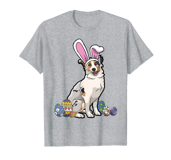 Australian Shepherd Dressed Easter Bunny Rabbit Ears T-Shirt