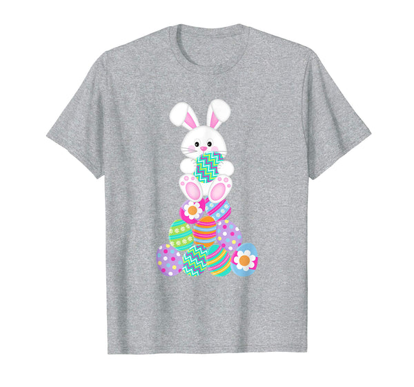 Happy Easter Shirt Cute Bunny &amp; Colorful Eggs Easter Gift