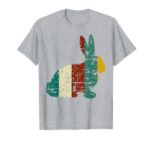Easter Rabbit Distressed Vintage Bunny Silhouette T-Shirt