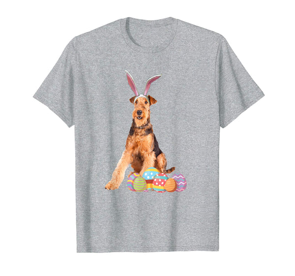 Easter Shirt Airedale Terrier Funny Bunny Ears &amp; Eggs Gift