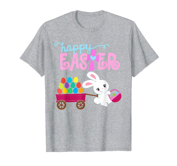 HAPPY EASTER Bunny Egg Hunt Christian Shirt Girls Women Kids