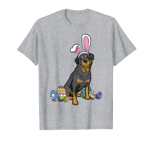 Rottweiler Dressed As Easter Bunny With Rabbit Ears T-Shirt