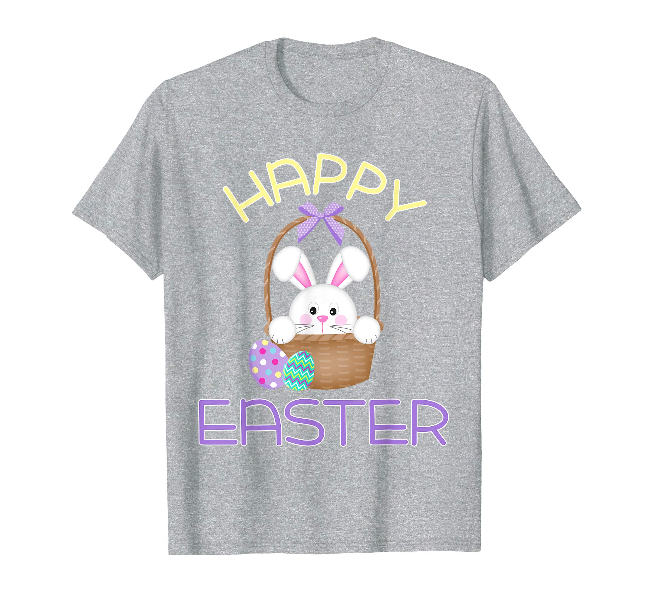 Happy Easter Shirt Bunny in Basket & Eggs Easter Gift