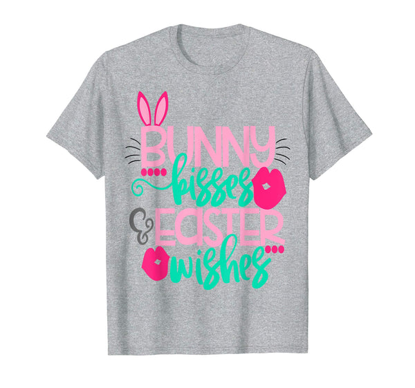 Bunny Kisses and Easter Wished Cute Easter Bunny Shirt Girls