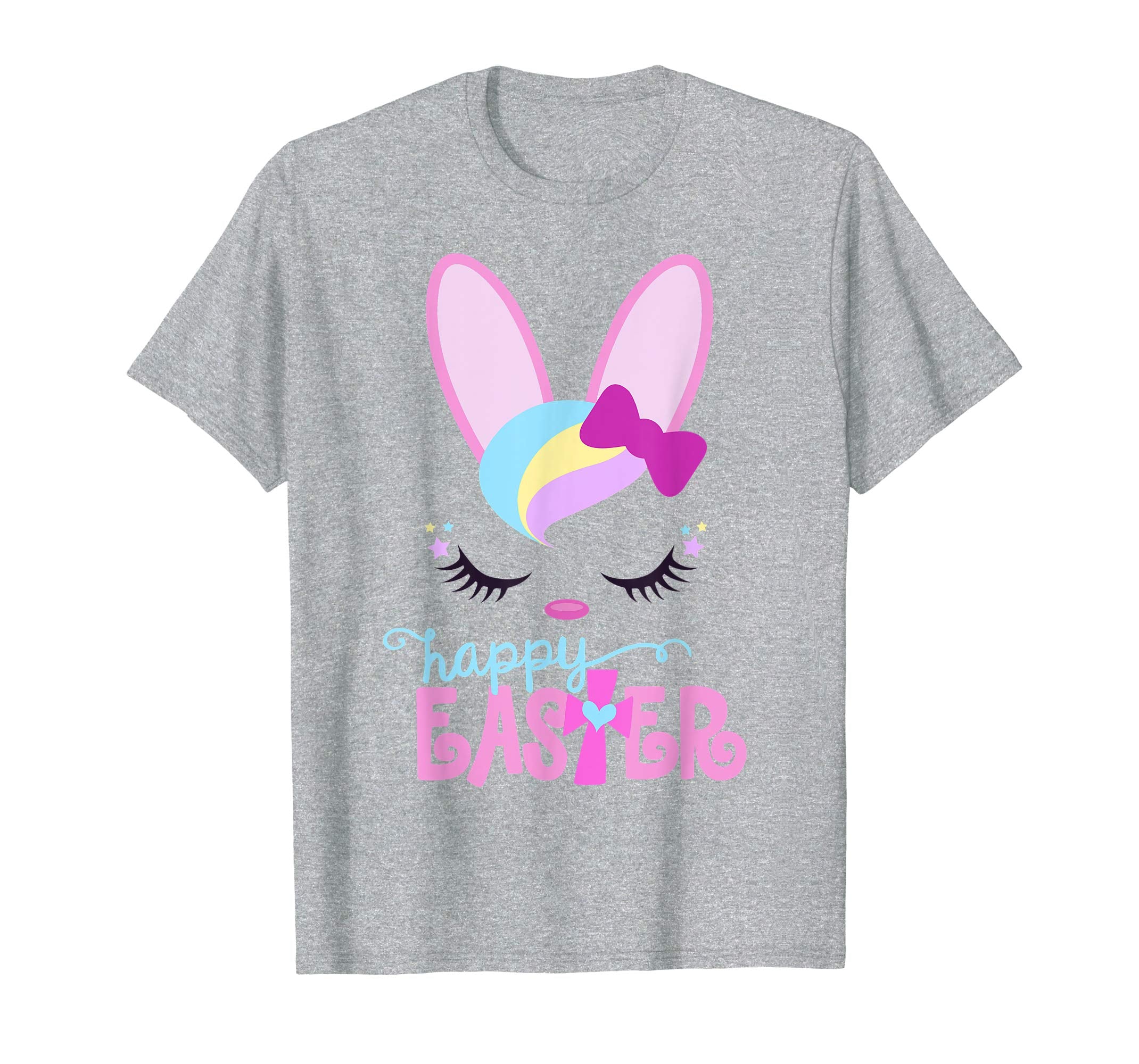 HAPPY EASTER Bunny Face Shirt Girls Kid Toddler Love Bunnies