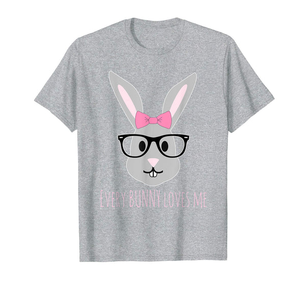 Happy Easter T-Shirt Cute Girl Bunny with Glasses TShirt