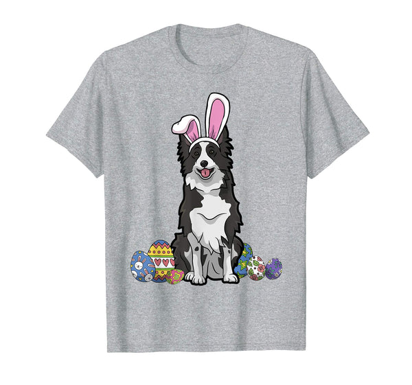Border Collie Dabbing With Easter Bunny Rabbit Ears T-Shirt