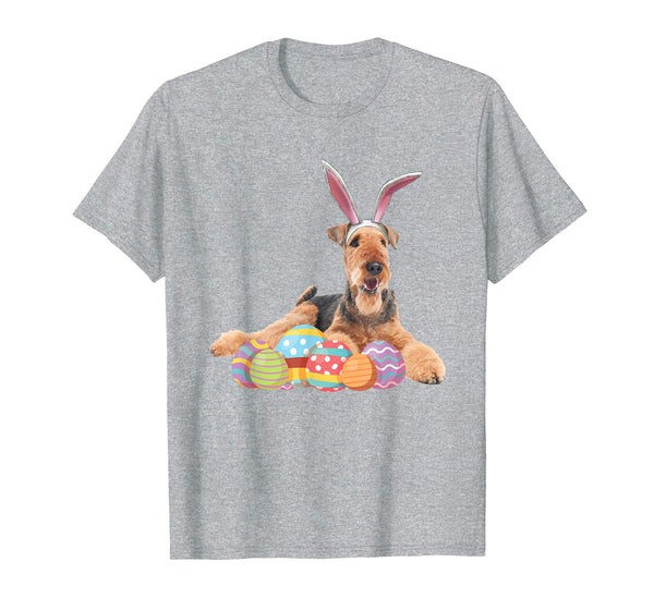 Easter Shirt Airedale Terrier Funny Bunny Ears &amp; Eggs Gift