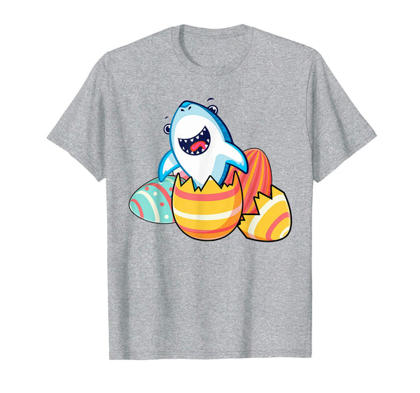 Funny Shark Happy Easter Cute Eggs Boys Kids Girl Shirt Gift