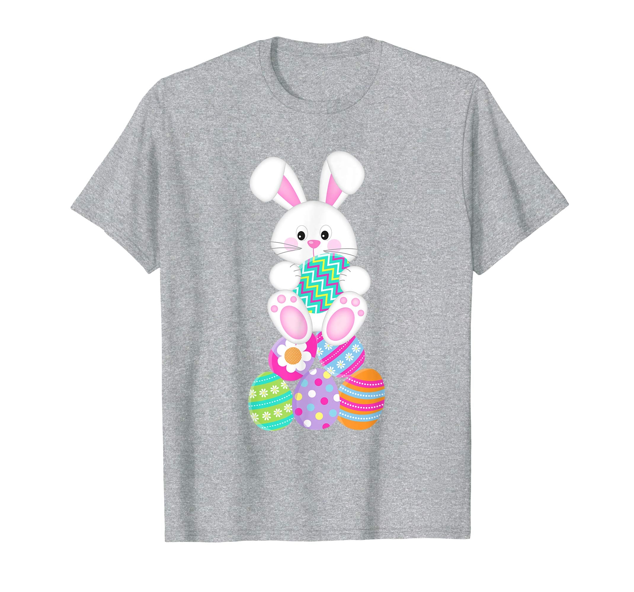 Happy Easter Shirt Cute Bunny & Colorful Eggs Easter Gift