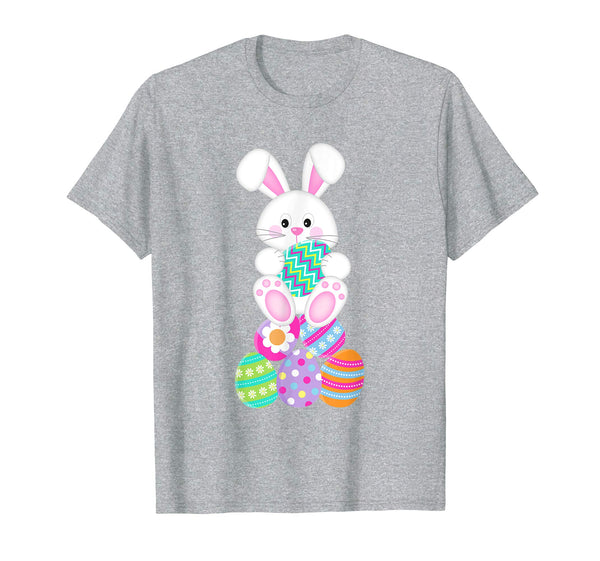 Happy Easter Shirt Cute Bunny &amp; Colorful Eggs Easter Gift