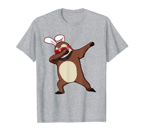Easter Bunny Dabbing Sloth Tshirt Rabbit Ears Animal Gift