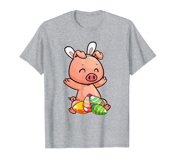 Pig And Bunny Rabbit Hat Funny Easter Eggs Gift T-Shirt