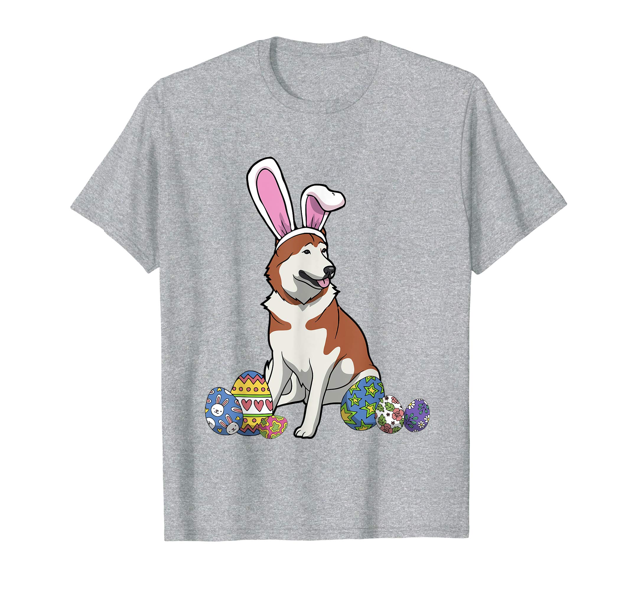 Funny Akita Dressed As Easter Bunny With Rabbit Ears T-Shirt