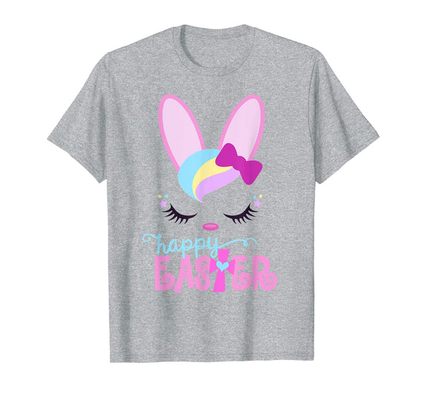 HAPPY EASTER Bunny Sleeping Face Christian Shirt Girls Women