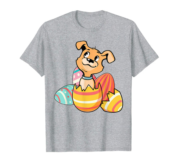 Funny Dog Happy Easter Cute Eggs Boys Kids Girls Tshirt Gift