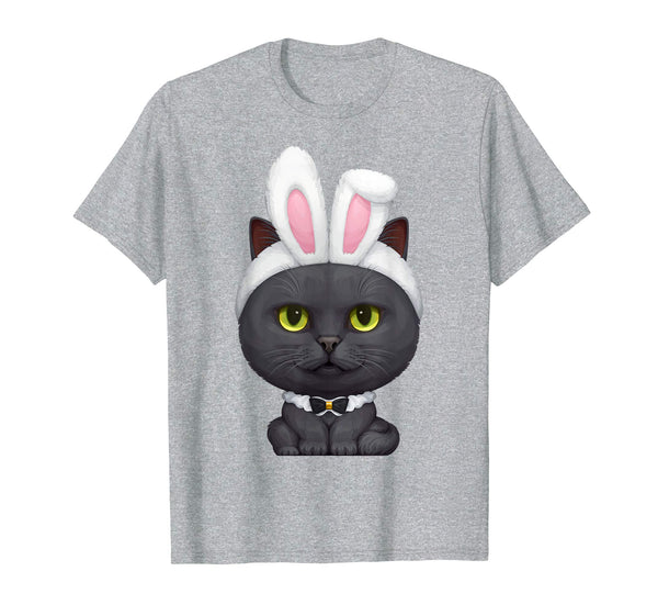 Black Cat in the Easter Bunny Costume T-Shirt